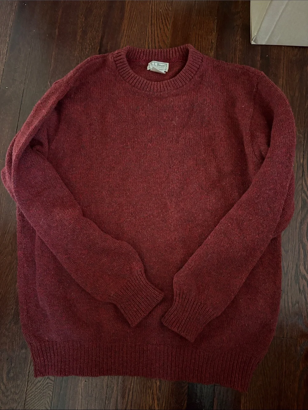 L.L. Bean Men's Crewneck Sweater in Burgundy